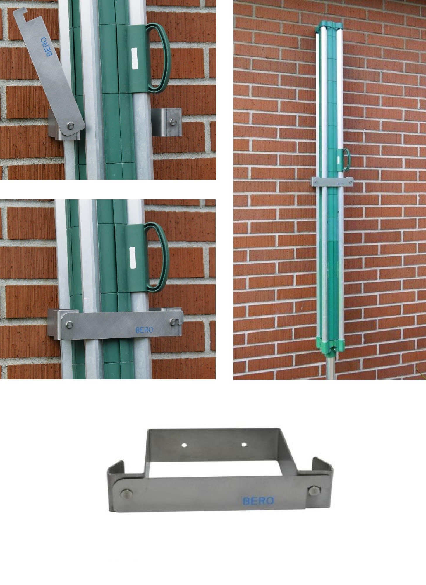 Universal Wandhalter mit Sicherheitsverschluss, Wäschespinnen, Sonnenschirme, rostfrei
